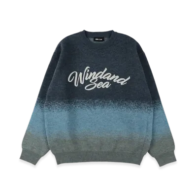 WIND AND SEA Jacquard Gradation Knit Sweater "Blue"