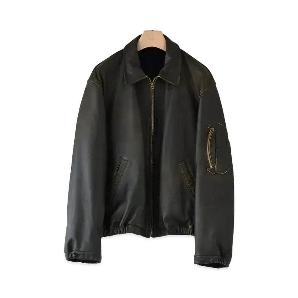 COMOLI Leather Zip Blouson "Brown"