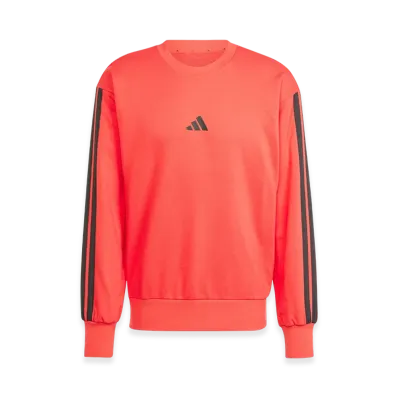 adidas Essentials Three Stripes French Terry Sweatshirt "Pure Ruby/Black"