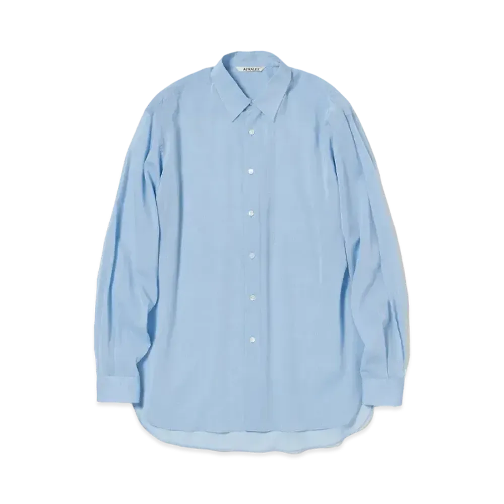 AURALEE Hard Twist Finx Organdy Shirt "Sax Blue"