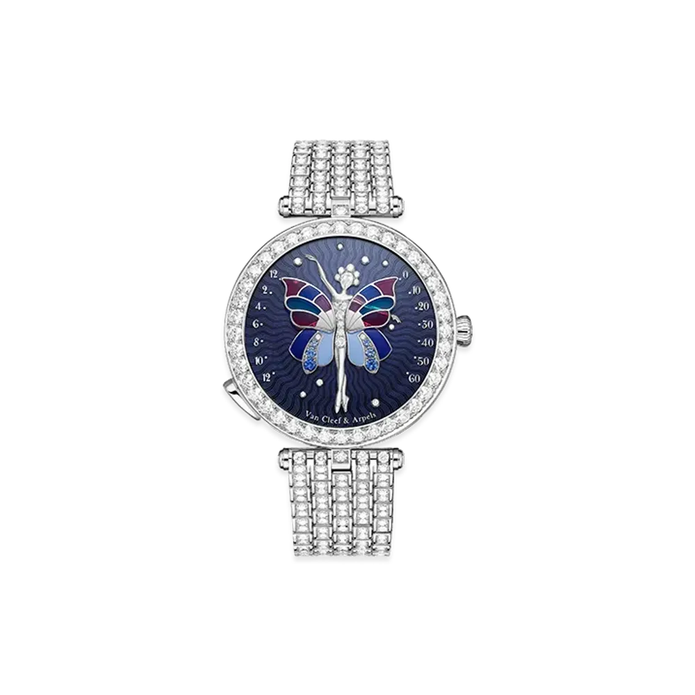 Van Cleef & Arpels Lady Arpels Ballerine Enchantee watch "18K White gold/Sapphire/Diamond"
