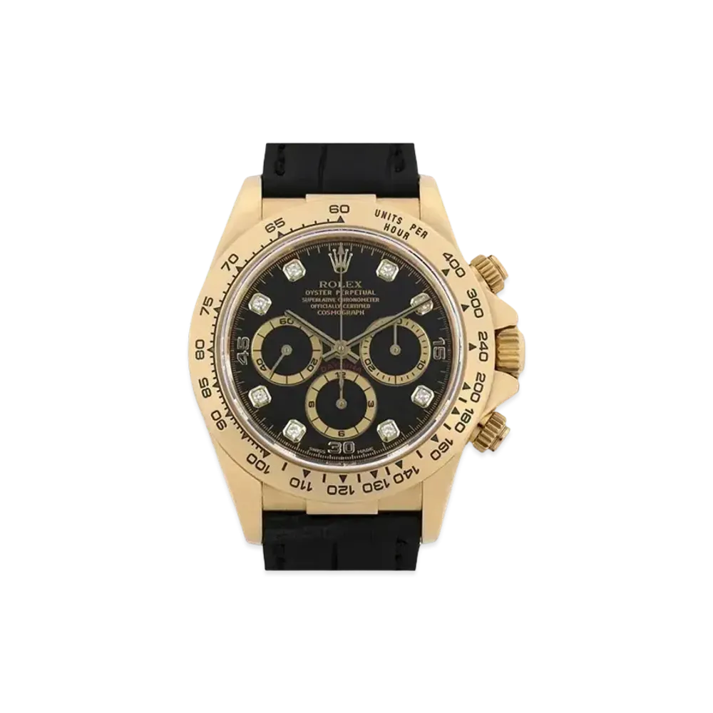 ROLEX Cosmograph Daytona 8P Diamonds "Black/Yellow Gold"