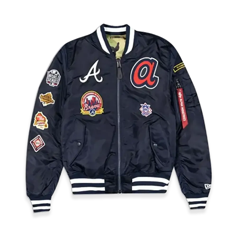 NEW ERA Alpha Industries MA-1 Bomber Jacket Atlanta Braves "Navy"