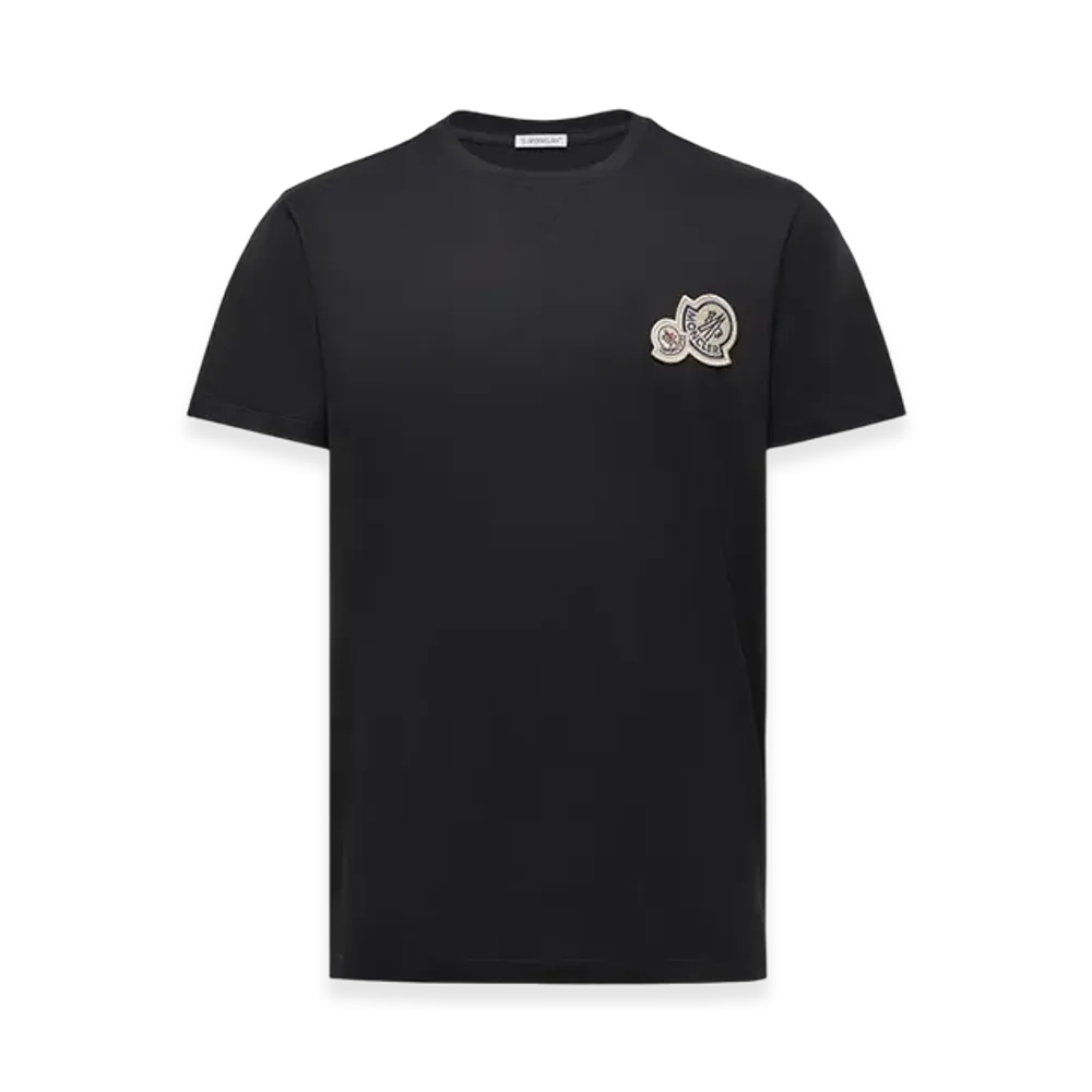 MONCLER Double Logo Patch Cotton T-Shirt "Black"