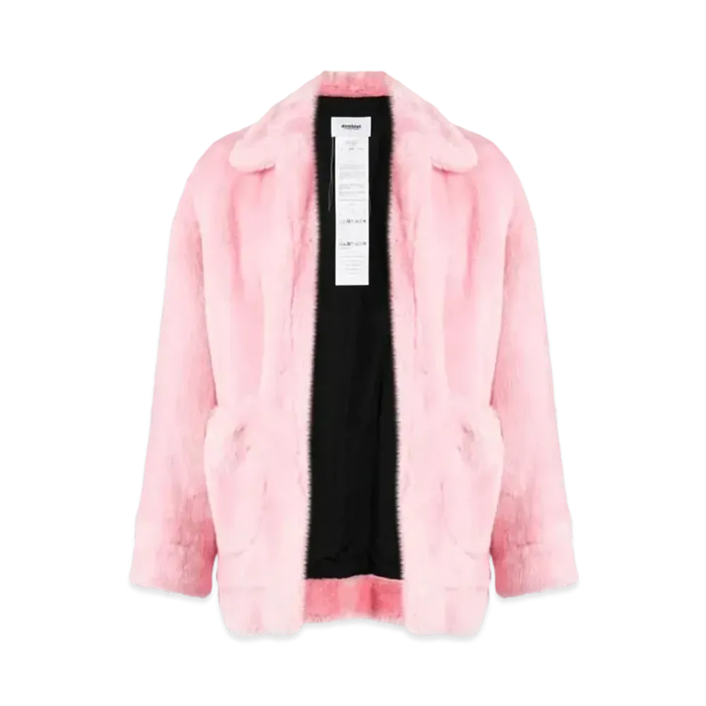 doublet Bunny Motif Eco Fur Jacket "Flamingo Pink"