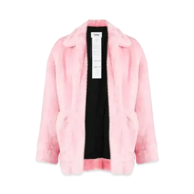 doublet Bunny Motif Eco Fur Jacket "Flamingo Pink"