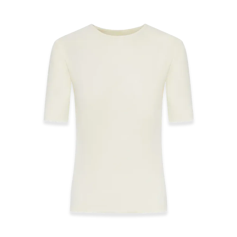 Jil Sander Women's Short-Sleeved Crepe T-Shirt "White"