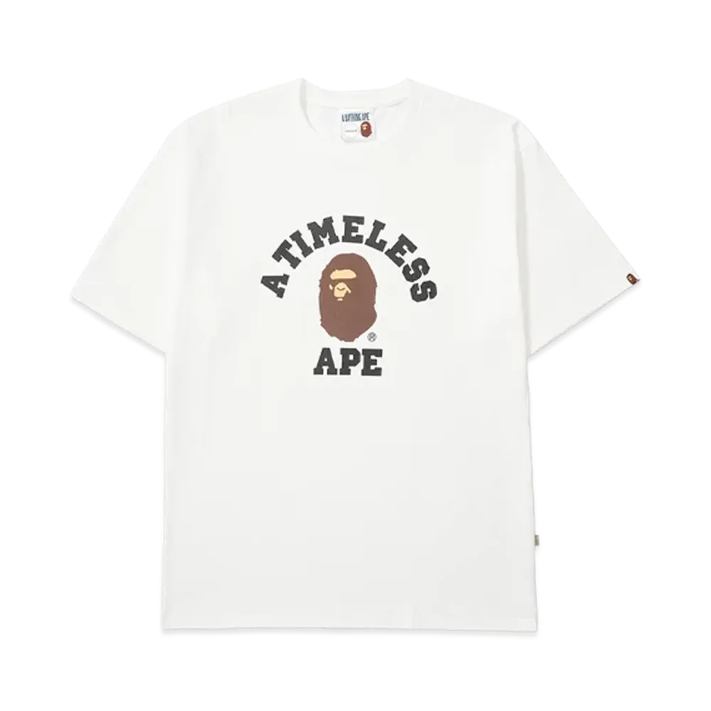 A BATHING APE X JJJJOUND COLLEGE TEE "White"