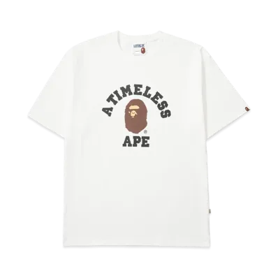A BATHING APE X JJJJOUND COLLEGE TEE "White"