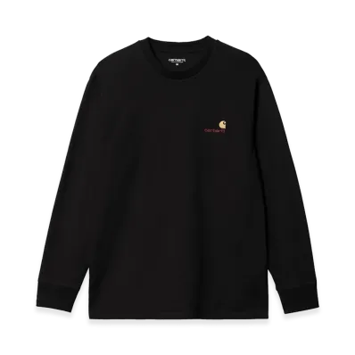 Carhartt WIP L/S American Script T-Shirt "Black"