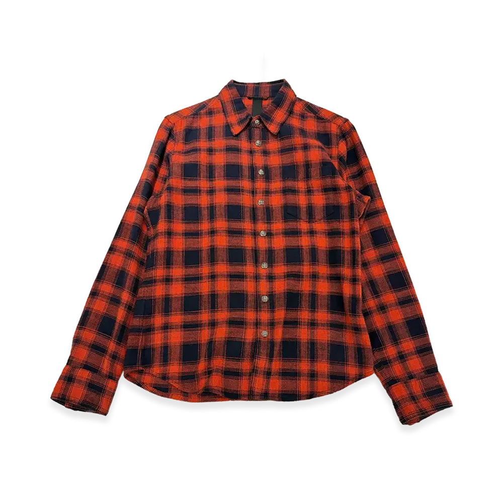 Chrome Hearts Loose Ends Cross Leather Patch Check Shirt "Red/Black"