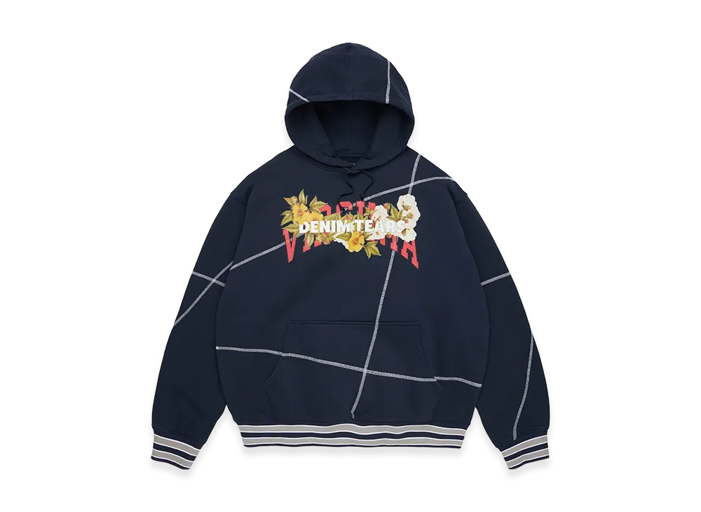 DENIM TEARS DT Virginia Overlock Stitch Hoodie "Navy"