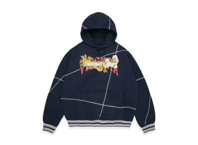 DENIM TEARS DT Virginia Overlock Stitch Hoodie "Navy"
