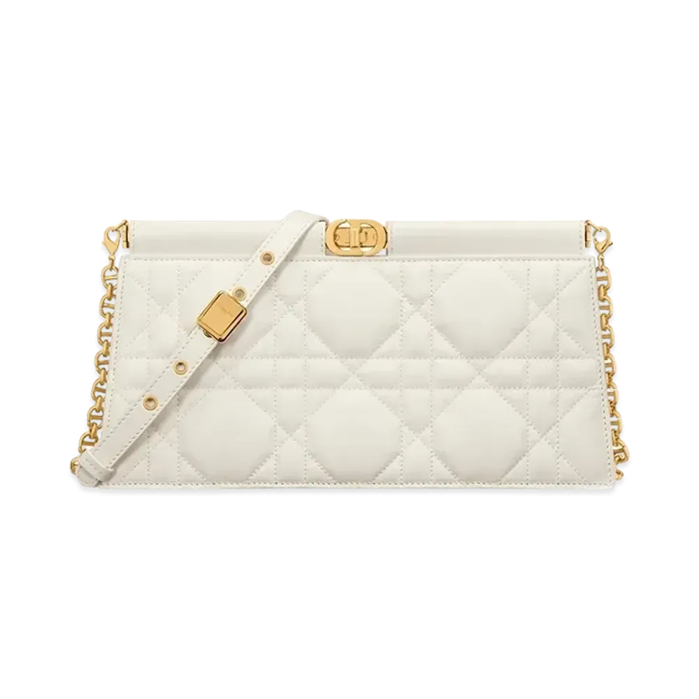 Dior Caro Colle Clutch with Chain "Latte"