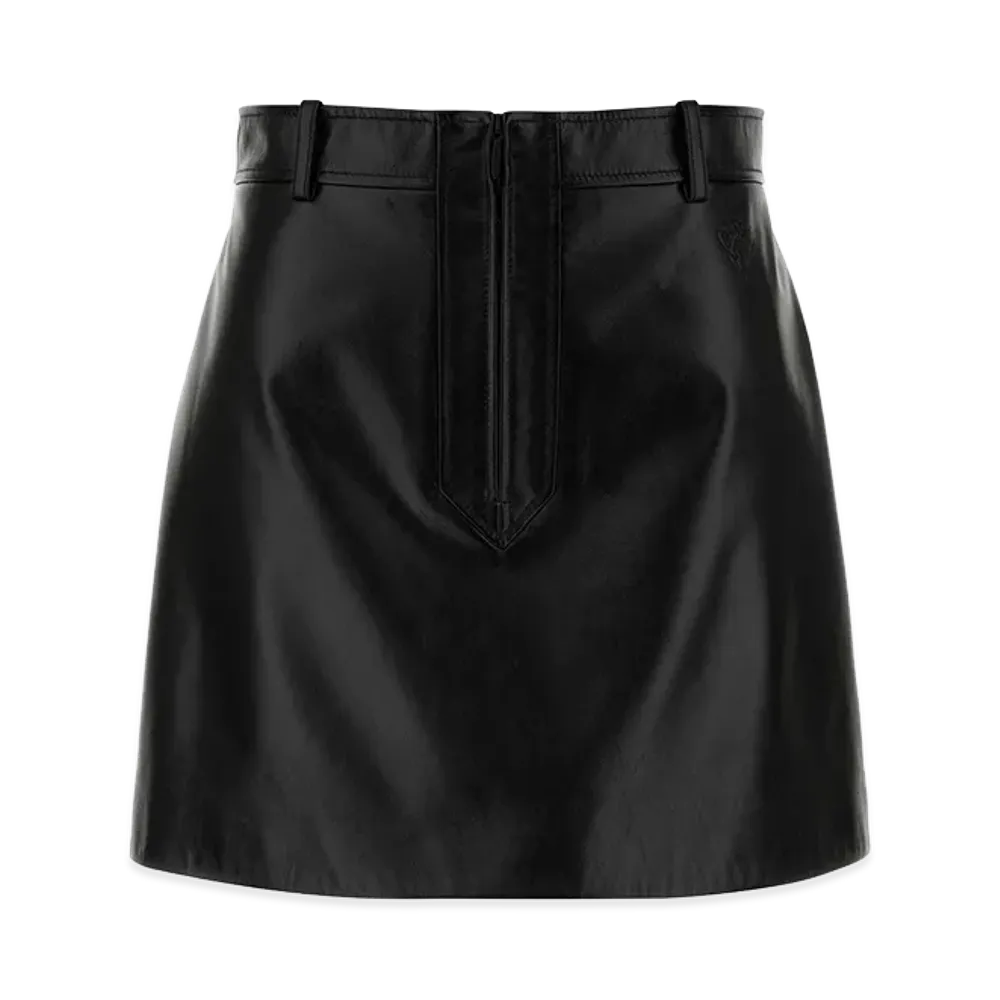 GUCCI Women's Leather Mini Skirt "Black"