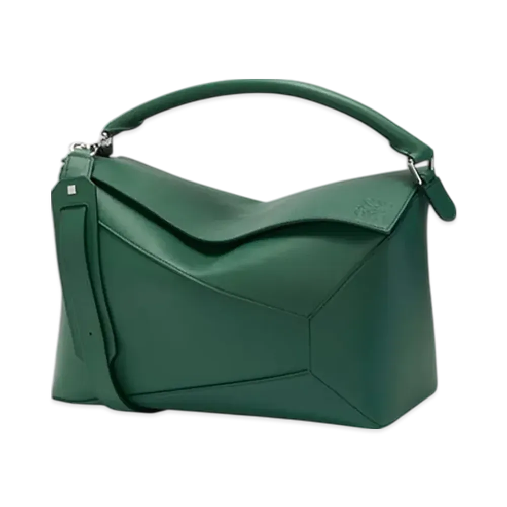 LOEWE Large Puzzle Edge Bag in Classic Calfskin "Evergreen"