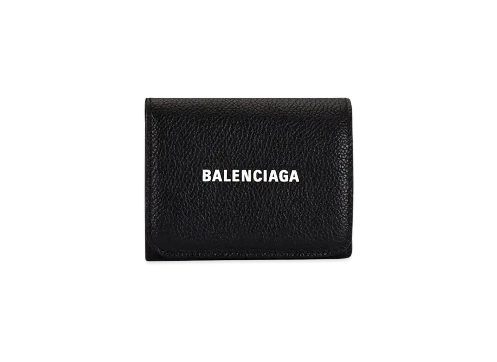 BALENCIAGA Cash Mini Wallet Grained Calfskin "Black"