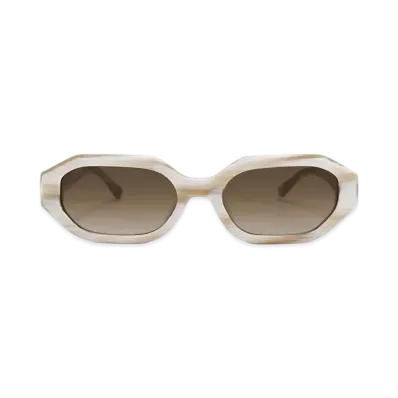 CHARLES & KEITH Gavine Recycled Acetate Oval Sunglasses "Cream"