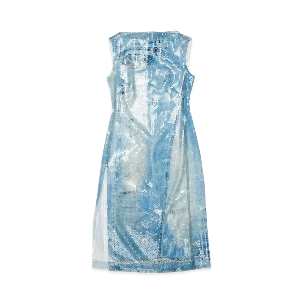 Acne Studios Printed Sequin Dress "Mid Blue"