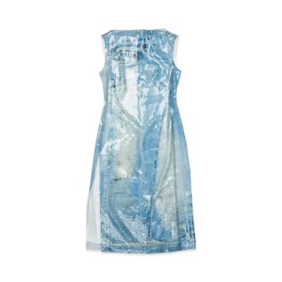 Acne Studios Printed Sequin Dress "Mid Blue"