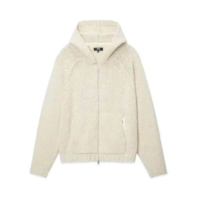 Stussy Chunky Knit Zip Hoodie "Ivory"