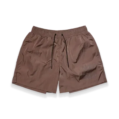 OUR LEGACY Work Shop Nylon Taffeta Running Shorts "Oak Brown"