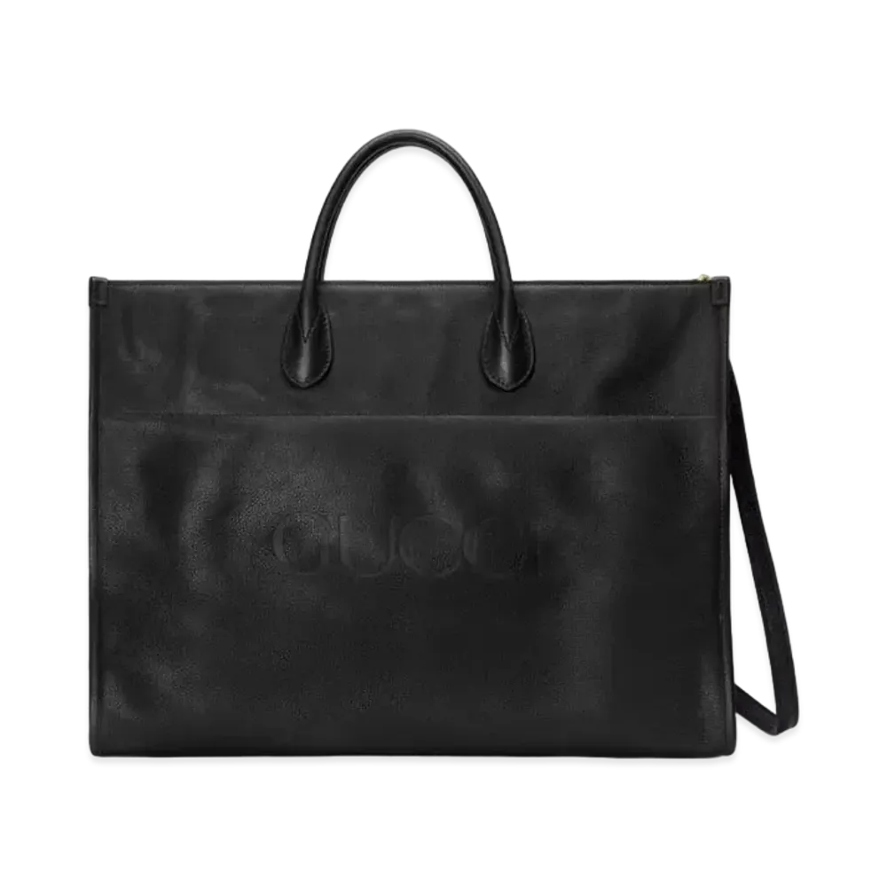 GUCCI Large Tote With Gucci Logo "Black"