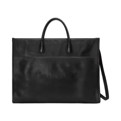 GUCCI Large Tote With Gucci Logo "Black"