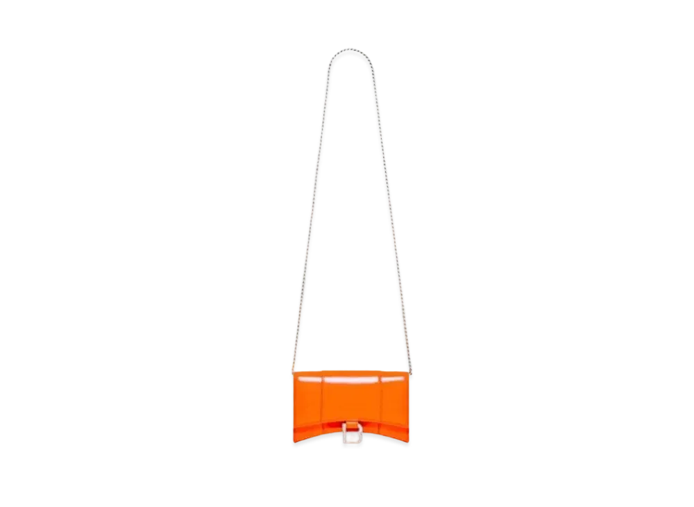 BALENCIAGA Hourglass Chain Mini Wallet "Orange"