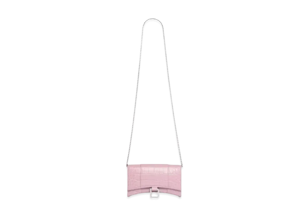 BALENCIAGA Hourglass Chain Mini Wallet "Pink"