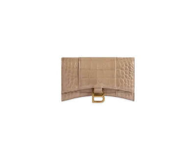 BALENCIAGA Hourglass Chain Mini Wallet "Brown"