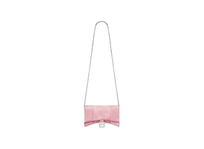 BALENCIAGA Hourglass Chain Mini Wallet "Pink"