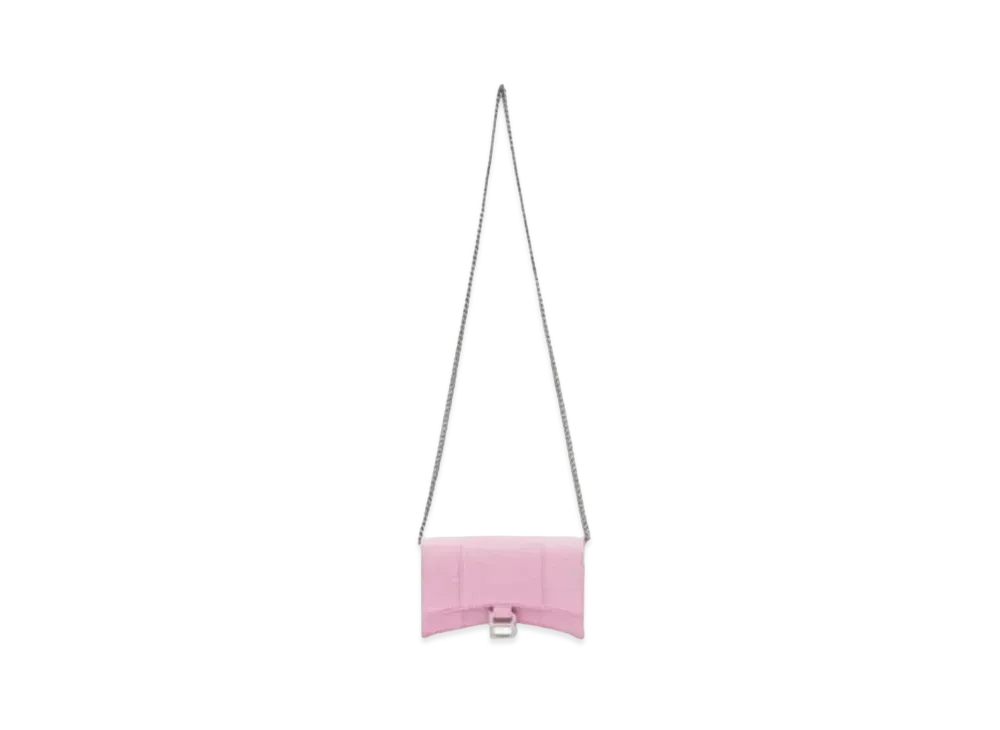 BALENCIAGA Hourglass Chain Mini Wallet "Pink"