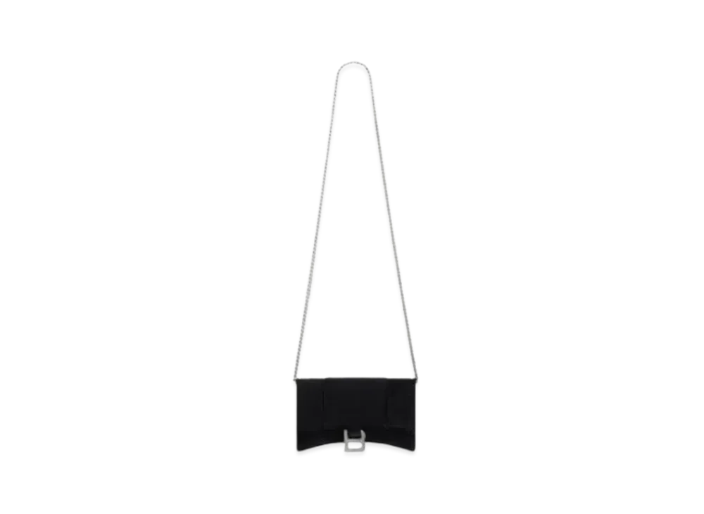BALENCIAGA Hourglass Chain Mini Wallet "Black"