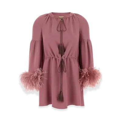 Valentino Women's Crepe Couture Blouse "Antiqued Pink"
