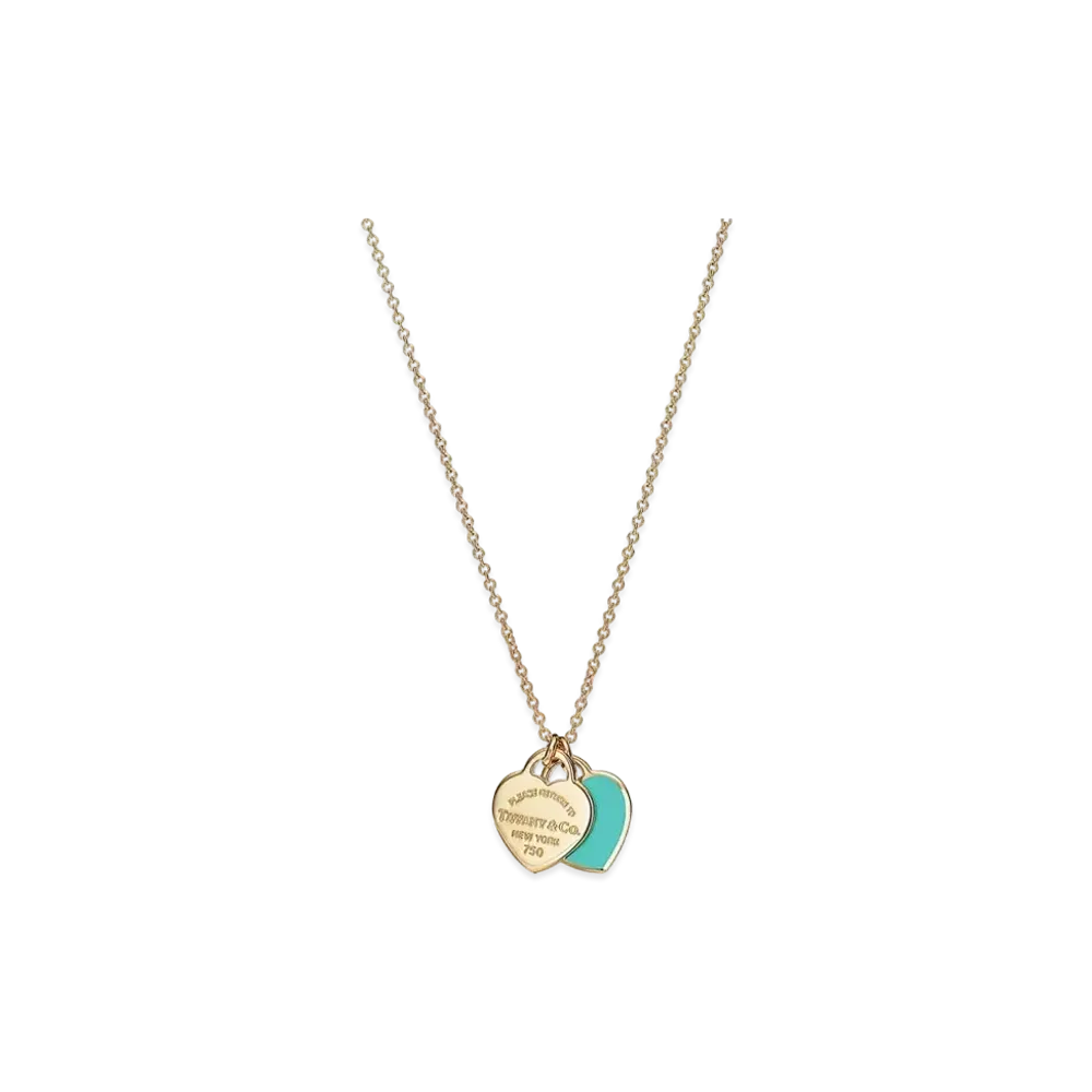 Tiffany & Co. Return to Tiffany Mini Double Heart Tag Pendant "Yellow Gold/Tiffany Blue"