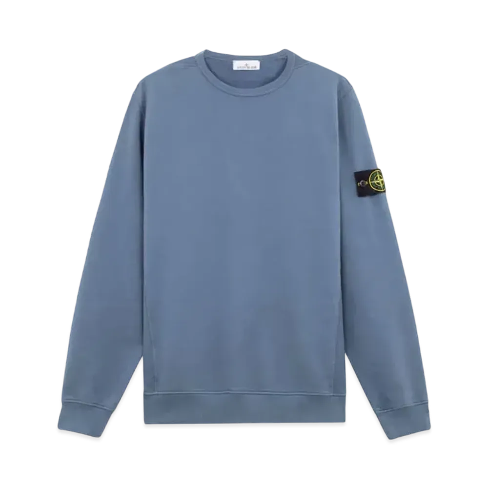 Stone Island 62420 Brushed Organic Cotton Fleece "Mid Blue"