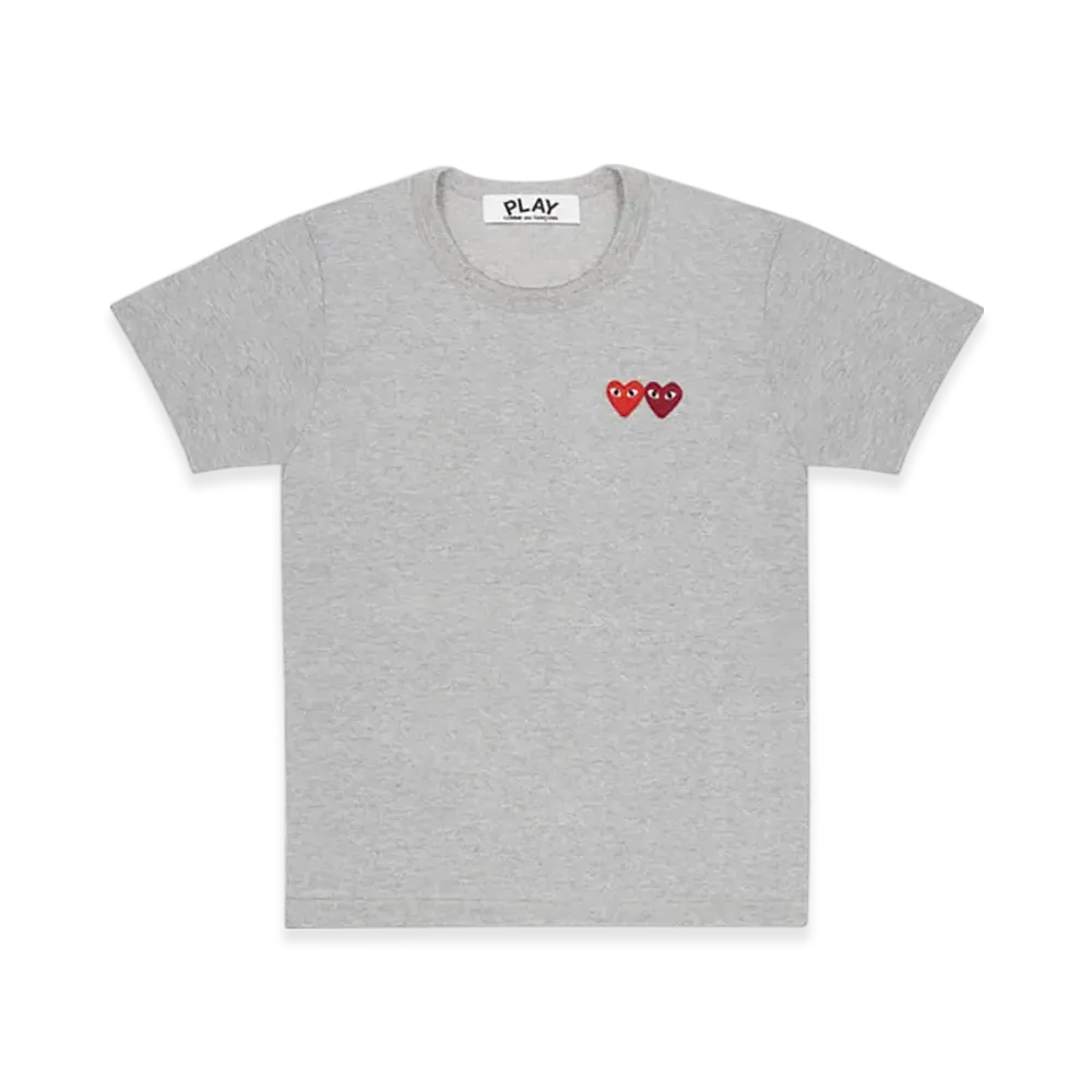 PLAY COMME des GARCONS T-Shirt With Double Heart Ladies "Grey"