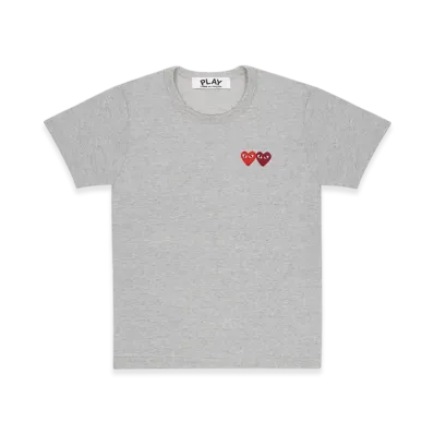 PLAY COMME des GARCONS T-Shirt With Double Heart Ladies "Grey"