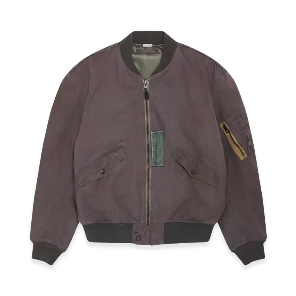 A.PRESSE Vintage Silk L-2B Flight Jacket "Purple/Grey"