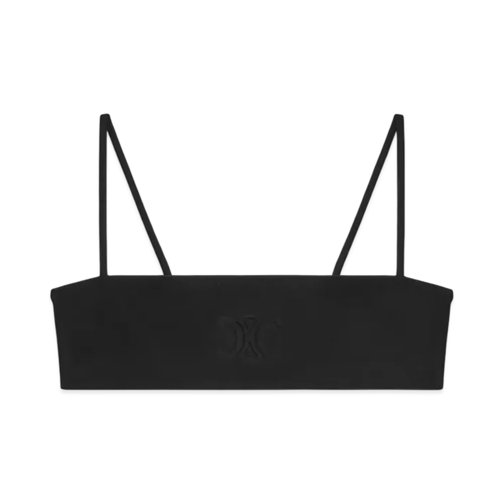 CELINE Women's Triomphe Bandeau Top in Matte Jersey "Black"