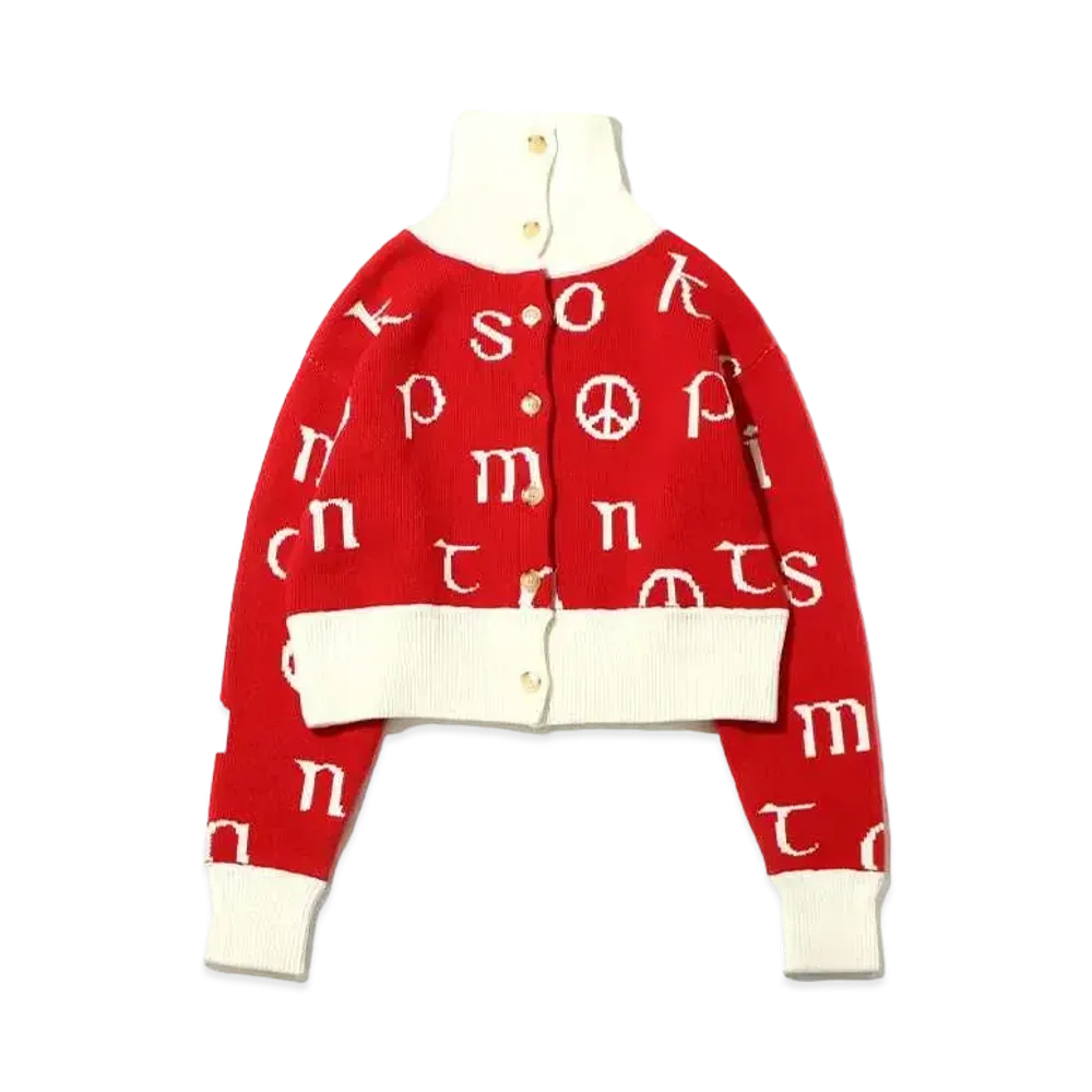 atmos pink Big Neck Sougara Cardigan "Red"