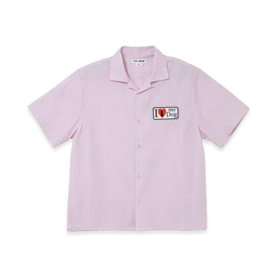 TTTMSW I love my dog half sleeve shirt "Pink Stripe"