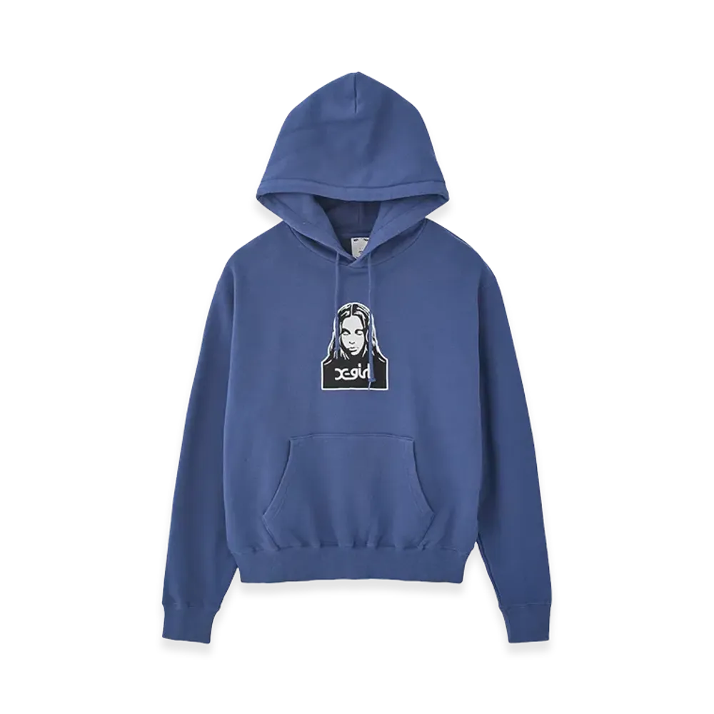 X-Girl Women's Face Patch Sweat Hoodie "Blue"