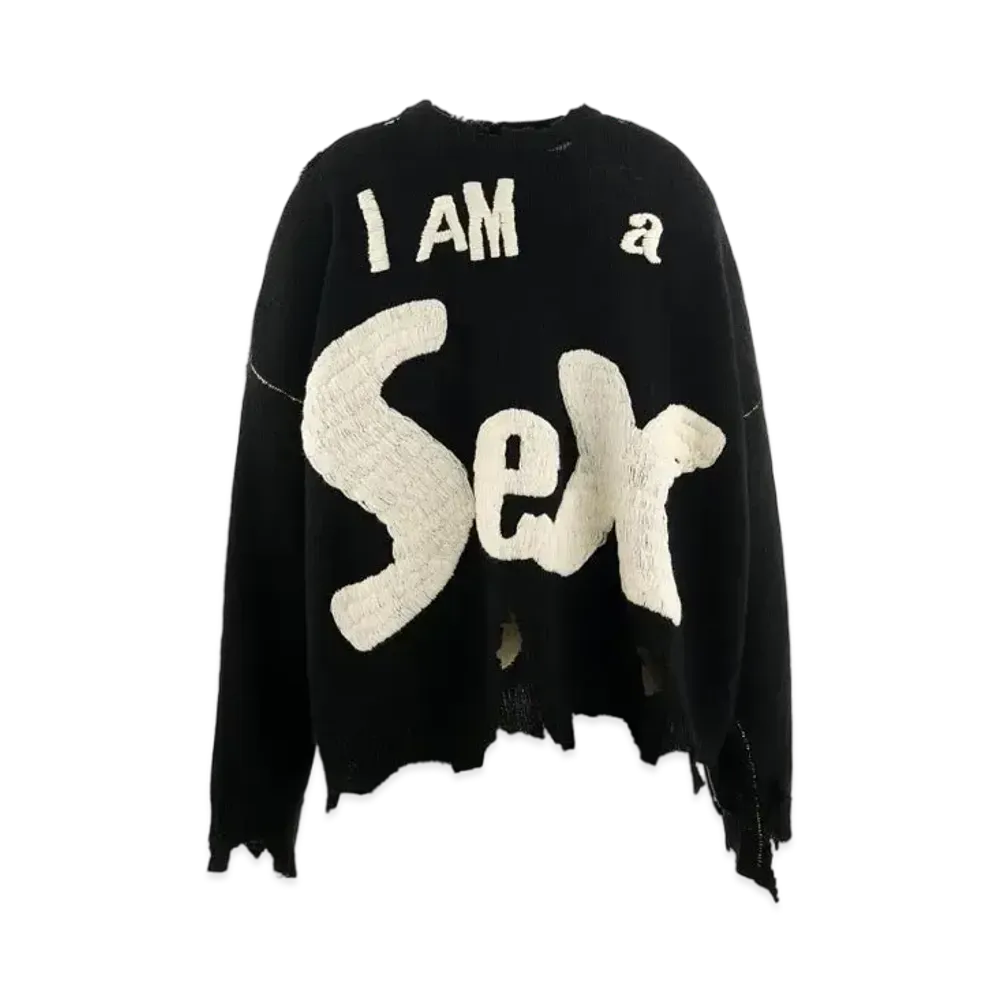 SAINT Mxxxxxx x Sex Pistols SP_Crew Knt_I AM A "Black"