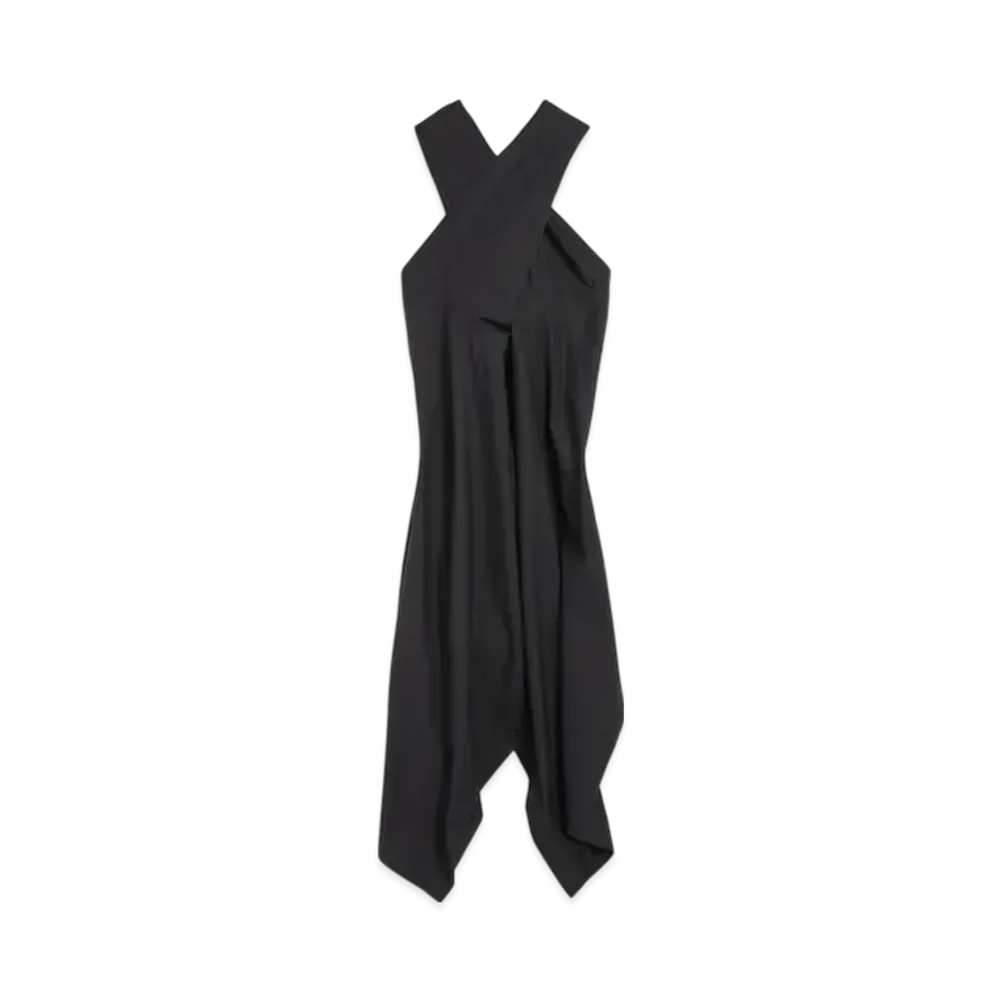 BALENCIAGA Women's Twisted Sleeveless Shirt Dress "Black"