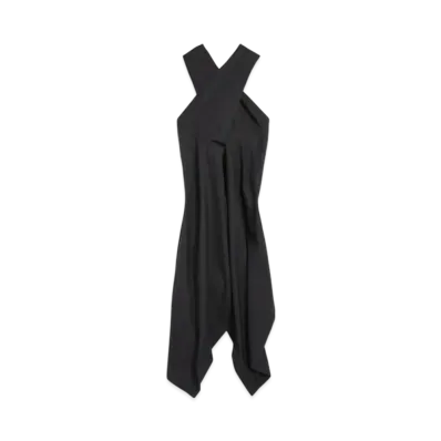 BALENCIAGA Women's Twisted Sleeveless Shirt Dress "Black"
