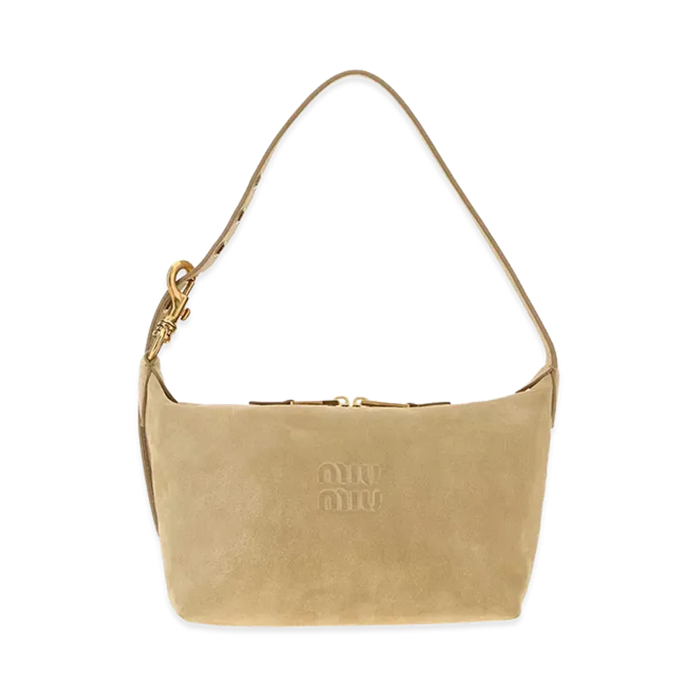 MIU MIU Women's Suede Shoulder Bag "Beige"