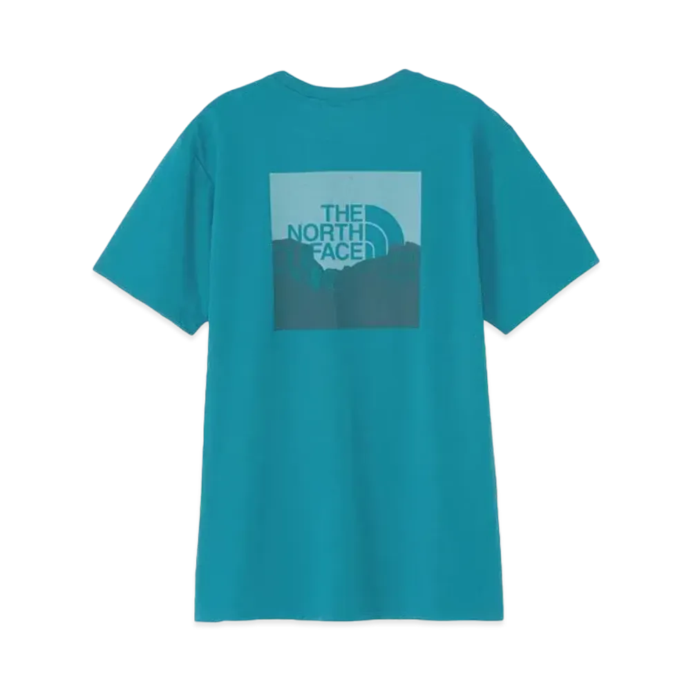 The North Face Short Sleeve Square Mountain Logo Tee "Blue Moss"