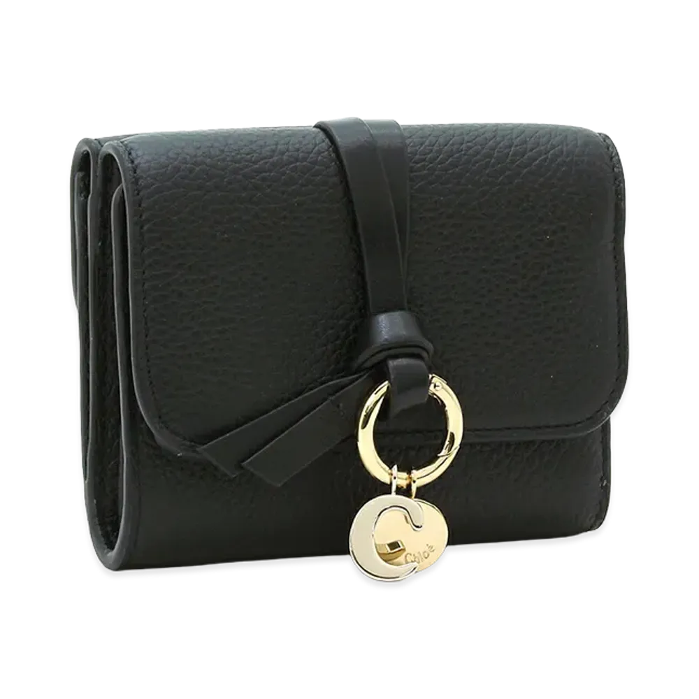 Chloe Alphabet Small Tri Fold "Black"